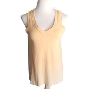 AEO Thin Knit V Neck Yellow Tank  Womens X Small